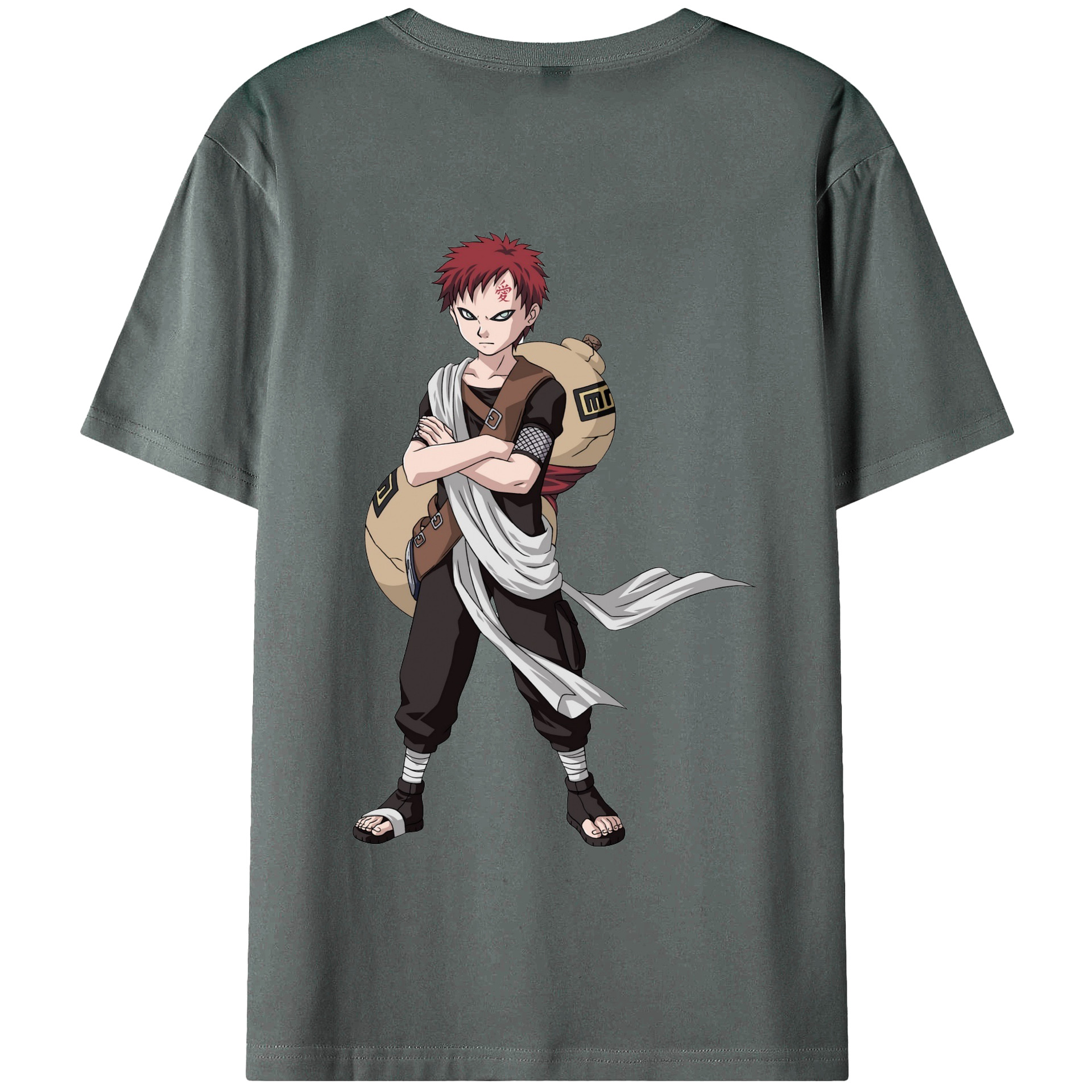（画像用） NARUTO -ナルト- ガアラ Gaara 綿100％半袖Tシャツ（背面プリント）